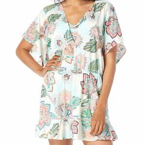 Coco Reef Adorn Printed Tiered Cover Up Swim dress multicolor - L